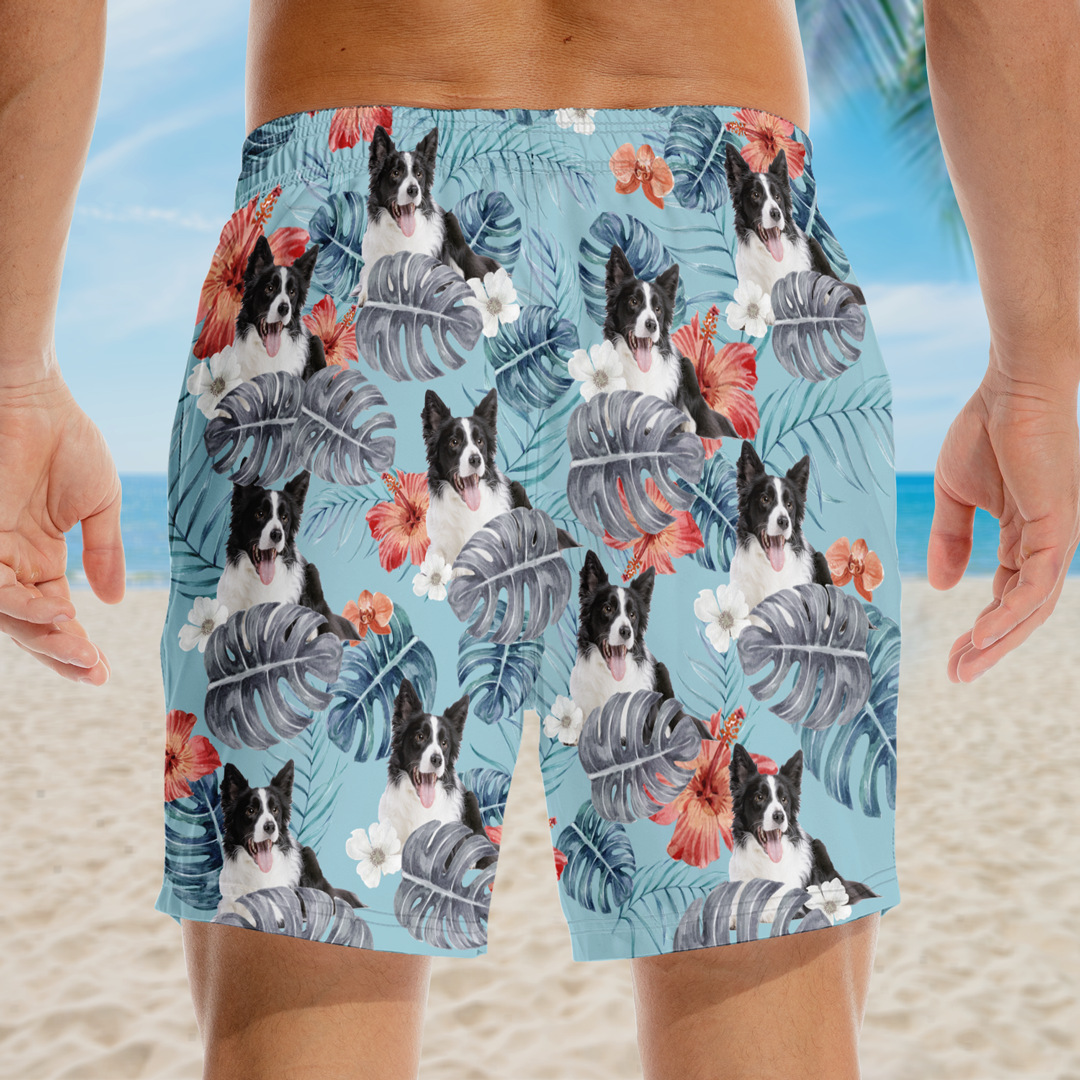 Short de plage hawaïen personnalisé avec photo « Nous avons tous besoin de vitamines » pour chien et chat, short de plage tropical Aloha pour homme, cadeau idéal pour les vacances d'été, les anniversaires et les amoureux des animaux.