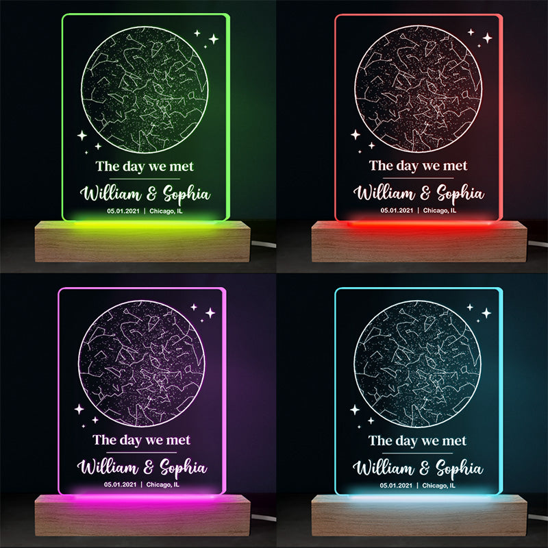 Notre début éternel - Lampe LED 3D personnalisée en forme de couple - Cadeau pour mari et femme, anniversaire