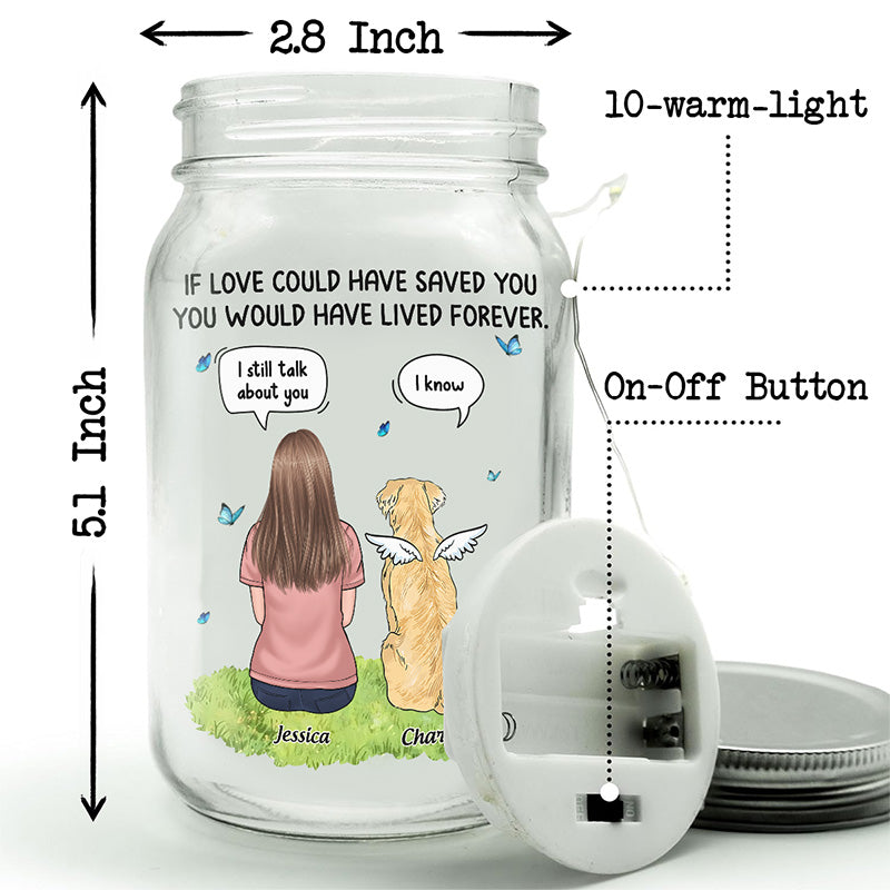 Mon cœur n'était pas prêt à te perdre - Lampe commémorative personnalisée en pot Mason - Cadeau de condoléances pour les propriétaires d'animaux et les amoureux des animaux