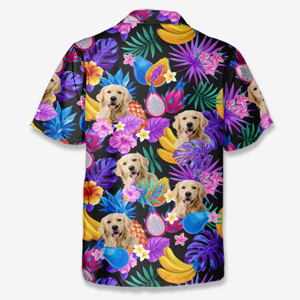 Photo personnalisée d'humeur estivale - T-shirt hawaïen unisexe personnalisé pour chien et chat - Cadeau vacances d'été, cadeau pour propriétaires d'animaux et amoureux des animaux
