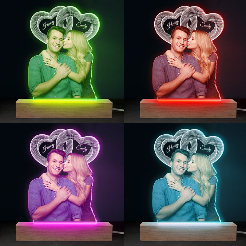 Photo personnalisée « Je te veux toujours jusqu'au bout » - Lampe LED 3D personnalisée pour couple - Téléchargez une photo pour un cadeau d'anniversaire ou de mariage