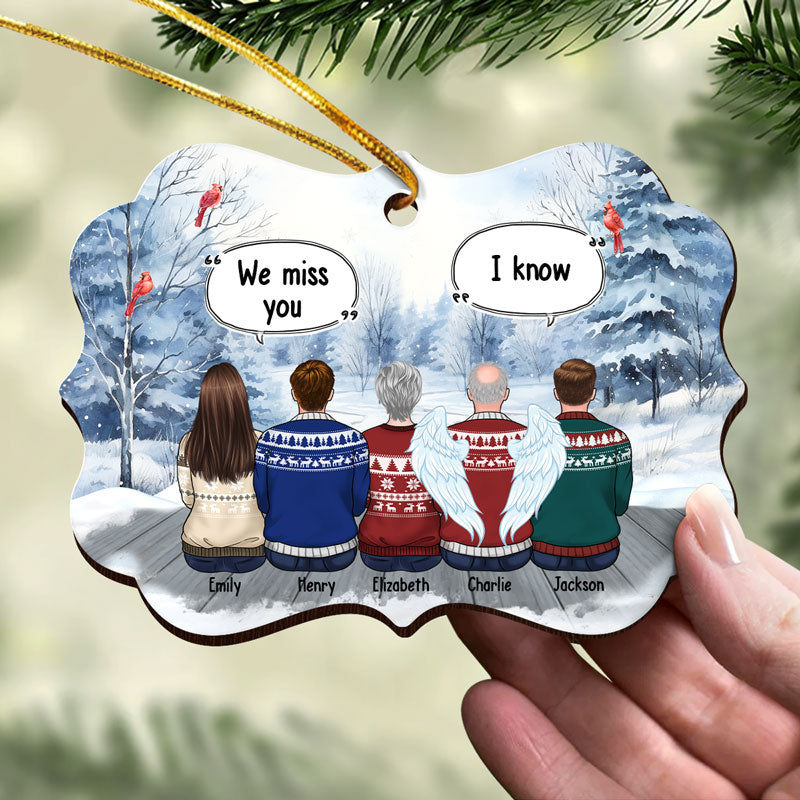 Heaven Mail - Carte commémorative personnalisée en bois avec ornement amovible - Cadeau de Noël, cadeau de condoléances pour les membres de la famille