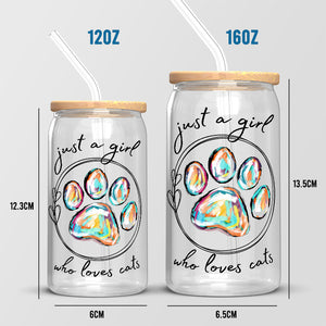 Le véritable amour a quatre pattes - Tasse en verre personnalisée pour chien et chat, tasse à café glacé - Cadeau pour les propriétaires d'animaux et les amoureux des animaux