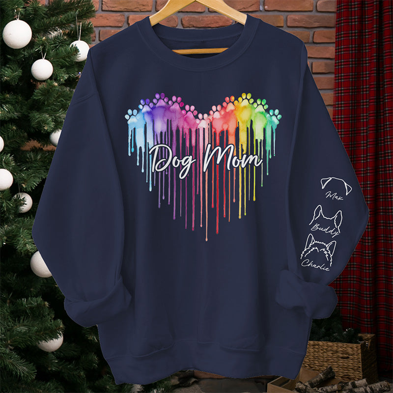 Maman à fourrure, mon titre préféré - Sweat-shirt unisexe personnalisé pour chien et chat avec motif sur la manche - Cadeau pour propriétaires et amoureux des animaux