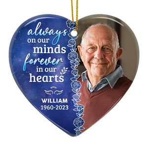 Custom Photo Not A Day Goes By That You‚re Not Missed - Memorial Personalized Custom Ornament - Ceramic Heart Shaped - Christmas Gift, Sympathy Gift For Family Members