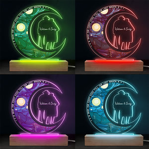 Je t'aimerai jusqu'à mon dernier souffle - Lampe LED 3D personnalisée en forme de couple - Cadeau pour mari et femme, anniversaire