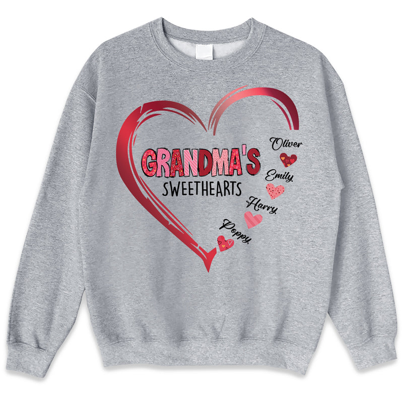 Les amoureux de grand-mère - T-shirt, sweat à capuche et sweat-shirt unisexe personnalisé pour la famille - Cadeau pour grand-mère