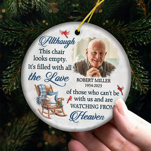 Custom Photo It's Filled With All The Love - Memorial Personalized Custom Ornament - Ceramic Round Shaped - Christmas Gift, Sympathy Gift For Family Members