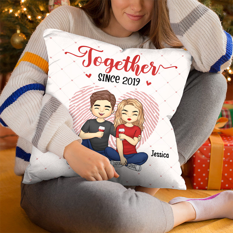 Tomber amoureux à nouveau - Coussin personnalisé pour couple - Cadeau pour mari et femme, anniversaire