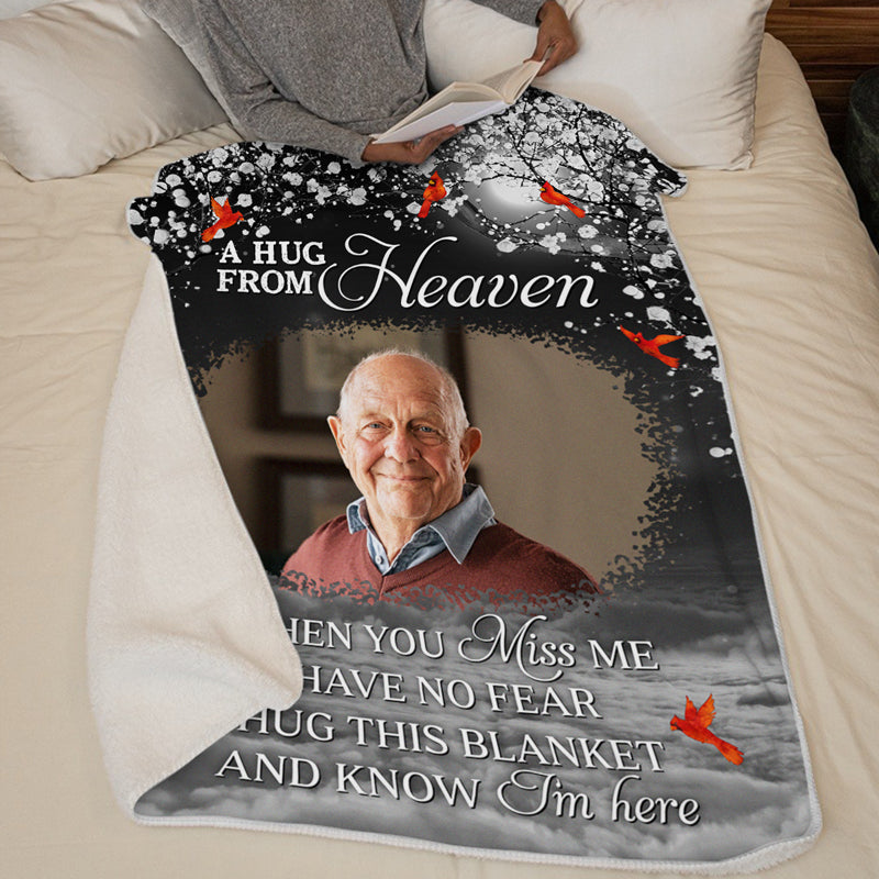 Couverture photo personnalisée « Considérez-la comme un gros câlin » – Cadeau de Noël, cadeau de condoléances pour les membres de la famille