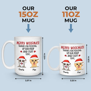 Merci d'avoir récupéré nos affaires, mon amour ! Mug personnalisé pour chien ! Cadeau de Noël pour les propriétaires d'animaux et les amoureux des animaux.
