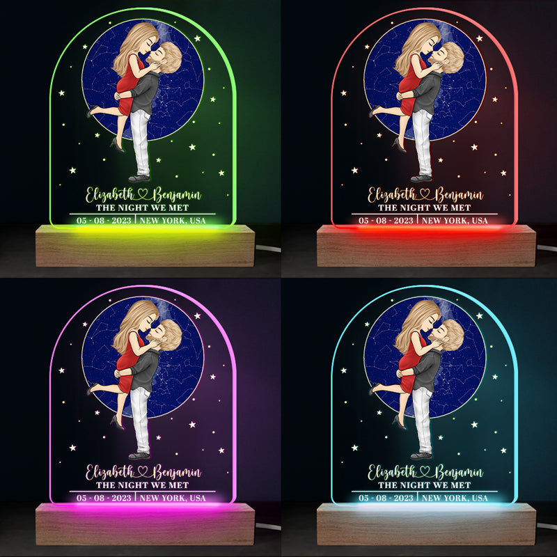 Le jour où vous avez dit oui - Lampe LED 3D personnalisée pour couple - Cadeau pour mari et femme, anniversaire