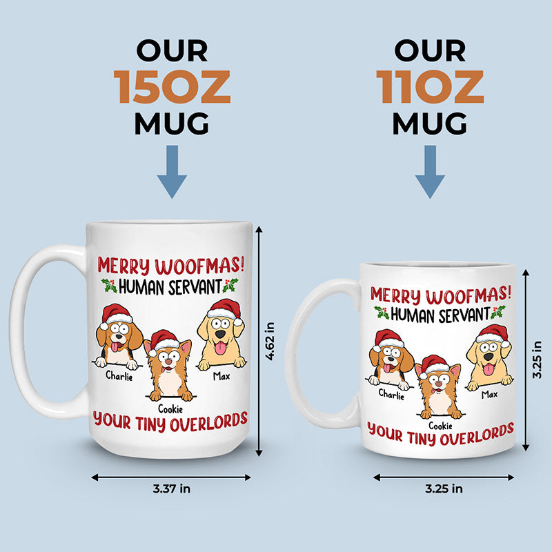 Joyeux Noël, serviteur humain - Tasse personnalisée pour chien - Cadeau de Noël pour les propriétaires et les amoureux des animaux