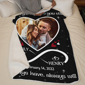 Couverture personnalisée avec photo « Je t'aime toujours » - Cadeau de Noël pour mari et femme, anniversaire