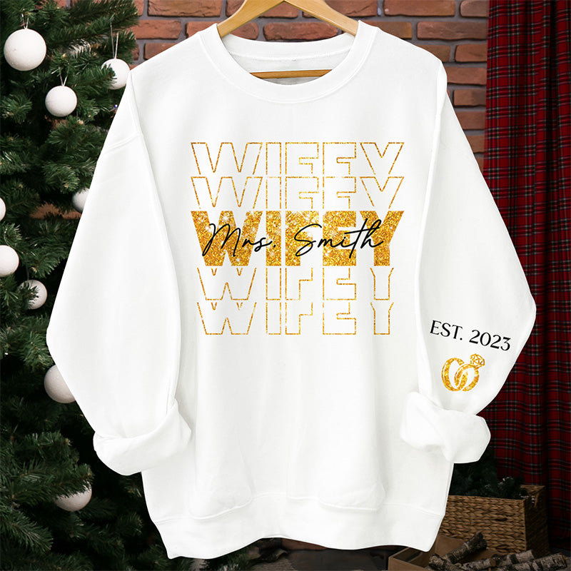 Ensemble, c'est mon endroit préféré - Sweat-shirt unisexe personnalisé pour couple avec motif sur la manche - Cadeau pour mari et femme, anniversaire
