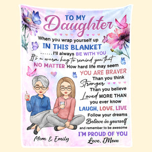 To My Little Girl - Family Personalized Custom Blanket - Christmas Gift From Mom