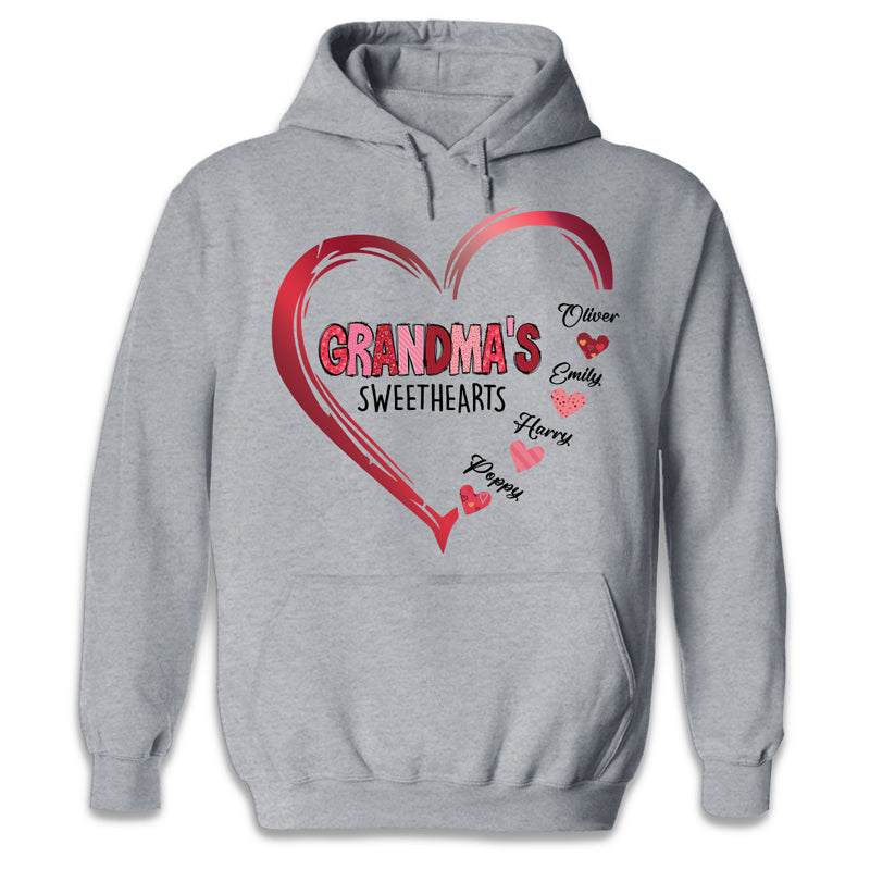 Les amoureux de grand-mère - T-shirt, sweat à capuche et sweat-shirt unisexe personnalisé pour la famille - Cadeau pour grand-mère