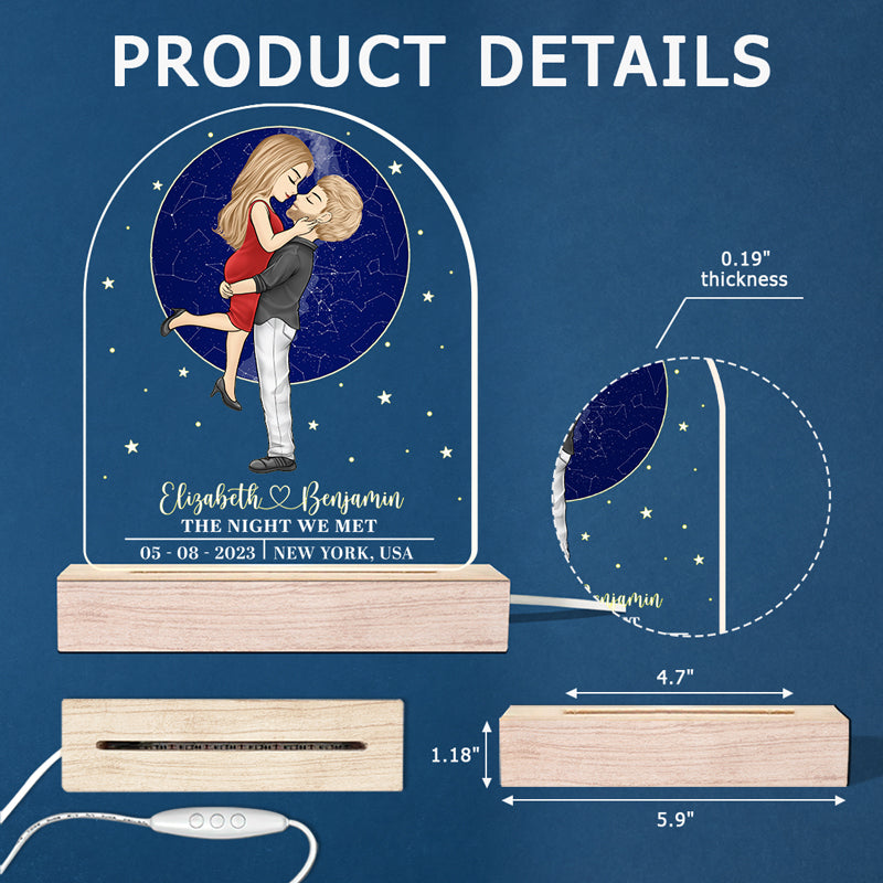 Le jour où vous avez dit oui - Lampe LED 3D personnalisée pour couple - Cadeau pour mari et femme, anniversaire