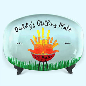 Papa Grill Master - Plateau personnalisé familial - Cadeau de fête des pères et d'anniversaire pour papa