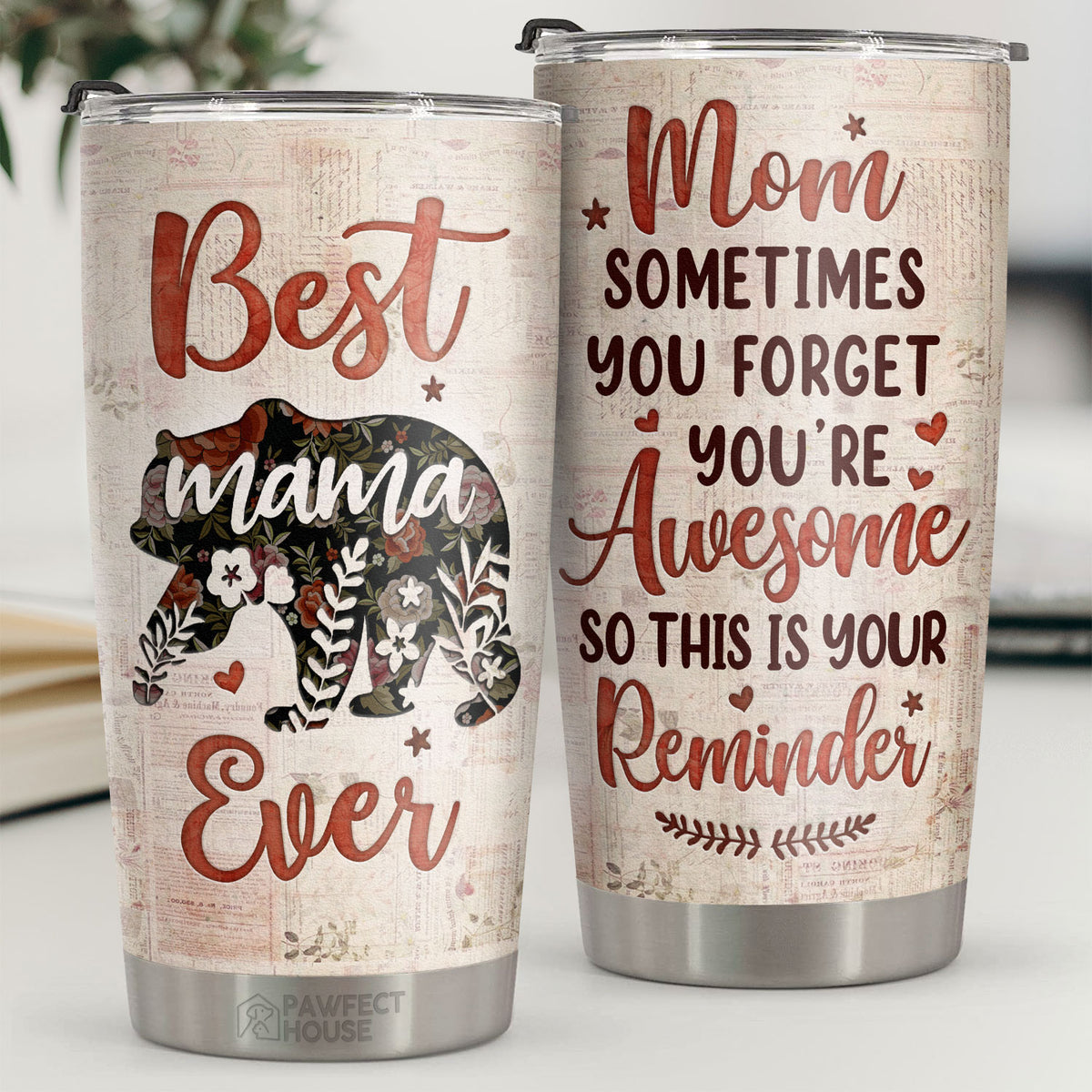 Parfois, on oublie qu'on est génial, alors voici un rappel - Tumbler - À ma mère, cadeau pour maman, cadeau de maman de la part de sa fille et de son fils, cadeau d'anniversaire pour maman