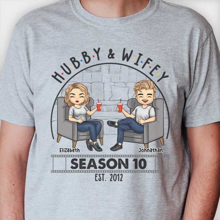 Mari et femme ensemble depuis - T-shirt unisexe personnalisé, sweat à capuche, sweat-shirt - Cadeau pour couple, mari et femme, anniversaire, fiançailles, mariage, cadeau de mariage