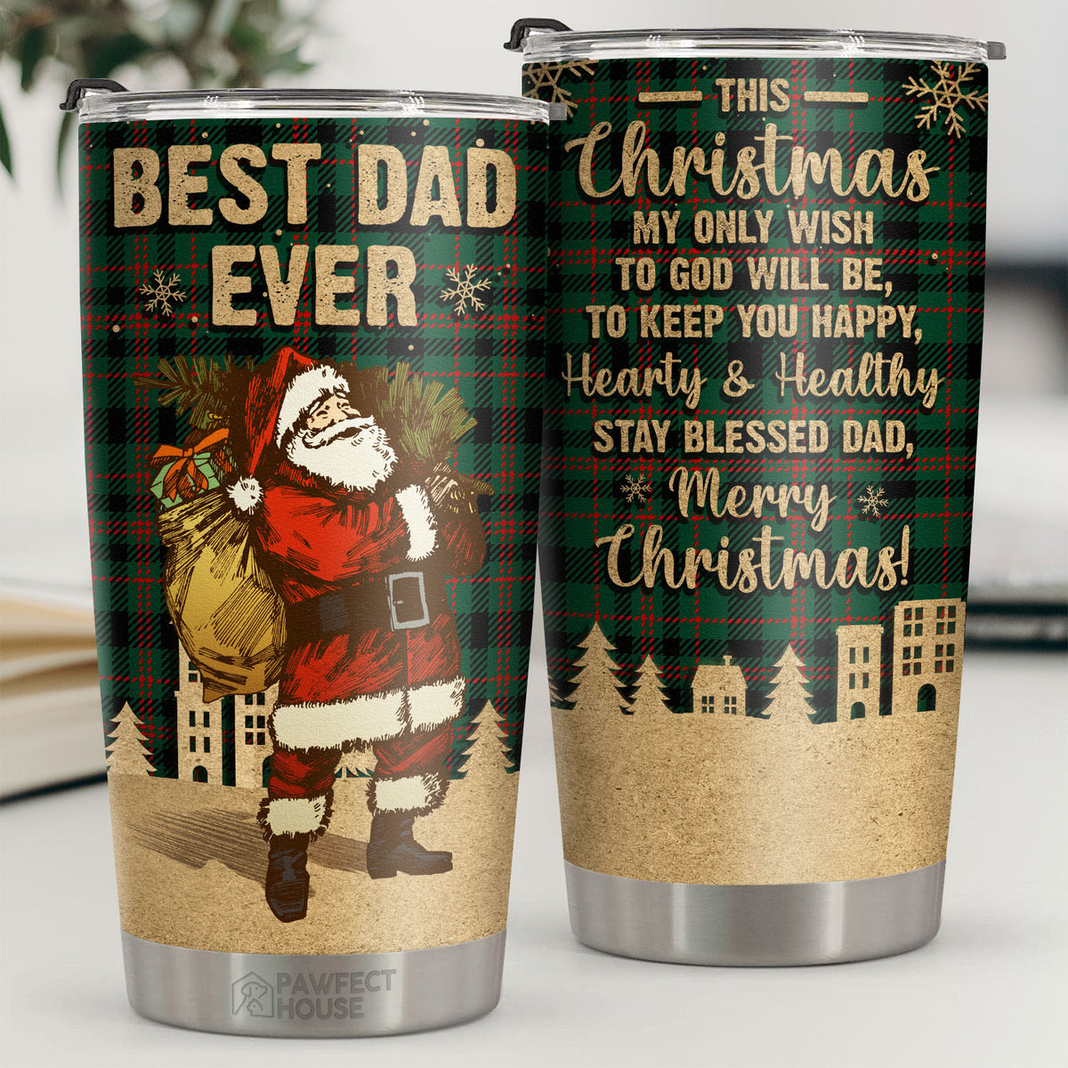 Mon seul souhait à Dieu sera de vous garder heureux, chaleureux et en bonne santé - Gobelet - Cadeau de Noël pour la famille, le couple, les amis, décoration de Noël, cadeau de vacances