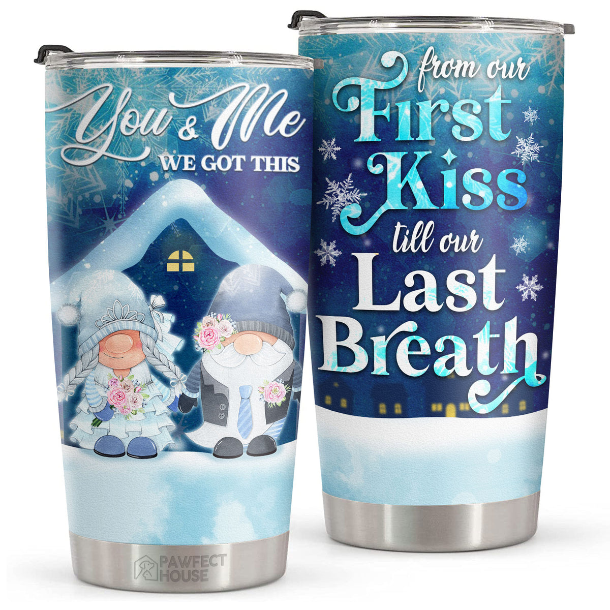 De notre premier baiser jusqu'à notre dernier souffle - Verre - Cadeau de Noël pour la famille, le couple, les amis, Décoration de Noël, Cadeau de vacances