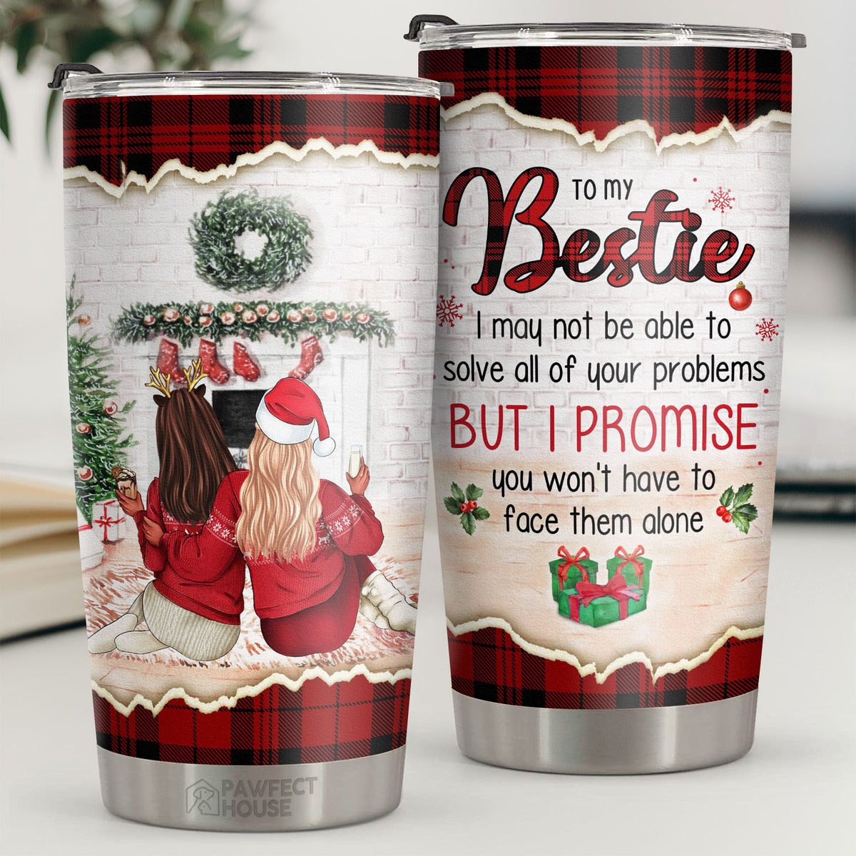 Je vous promets que vous n'aurez pas à affronter les problèmes seul - Gobelet - Cadeau de Noël pour la famille, le couple, les amis, décoration de Noël, cadeau de vacances