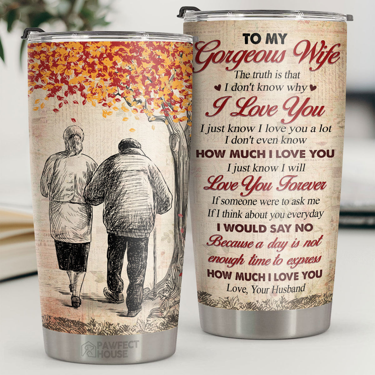 Je ne sais pas pourquoi je t'aime, je sais juste que je t'aime beaucoup - Gobelet - À ma femme, cadeau pour femme, anniversaire, fiançailles, mariage, cadeau de mariage