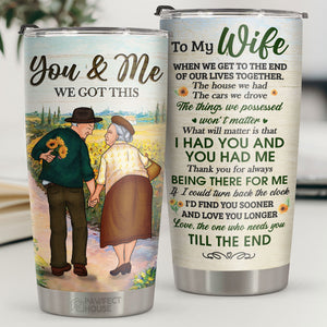 Merci d'être toujours là pour moi, celui qui a besoin de toi jusqu'à la fin - Gobelet - À ma femme, cadeau pour femme, anniversaire, fiançailles, mariage, cadeau de mariage