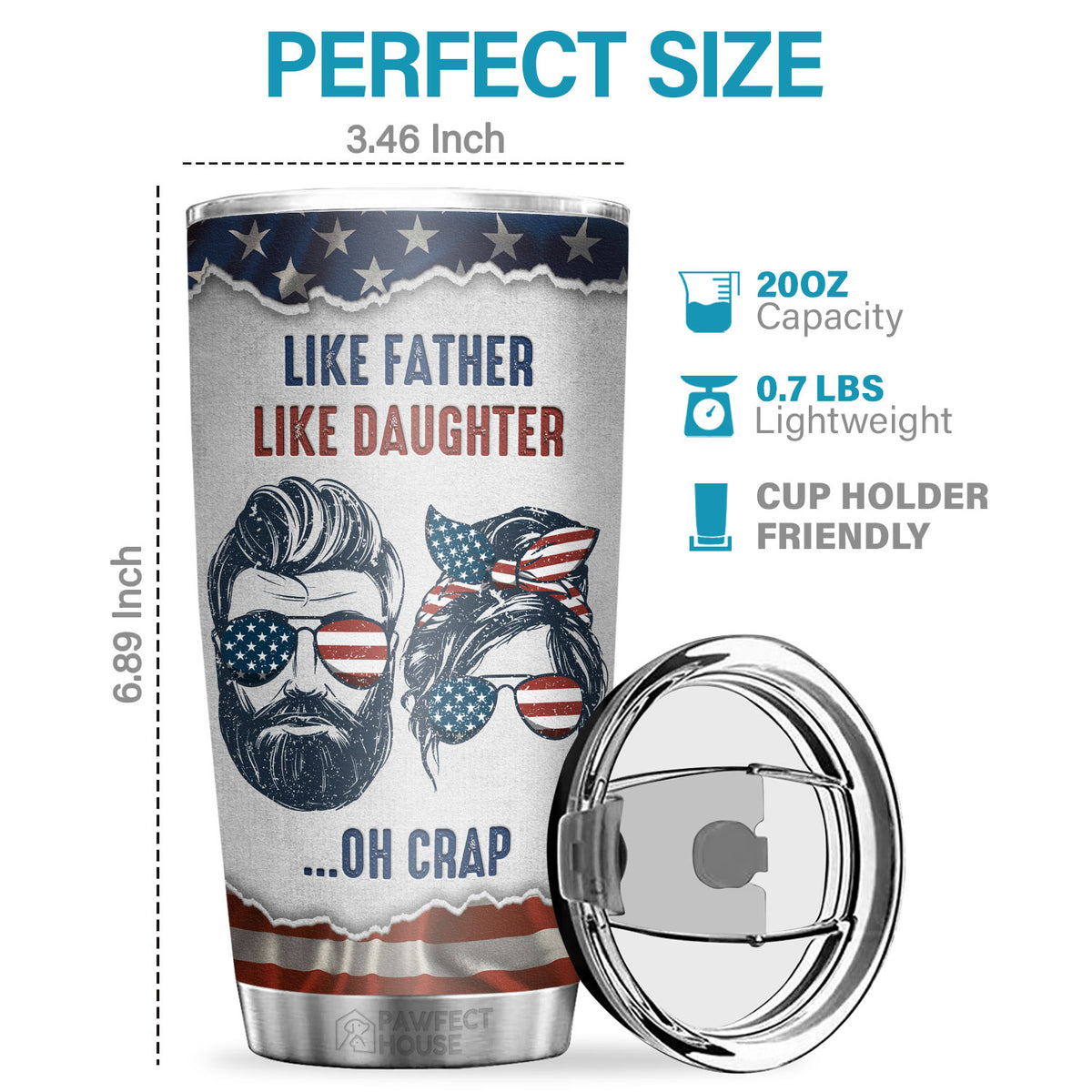 Like Father Like Daughter Oh Crap - Tumbler - To My Dad, Gift For Dad, Dad Gift From Daughter And Son, Birthday Gift For Dad