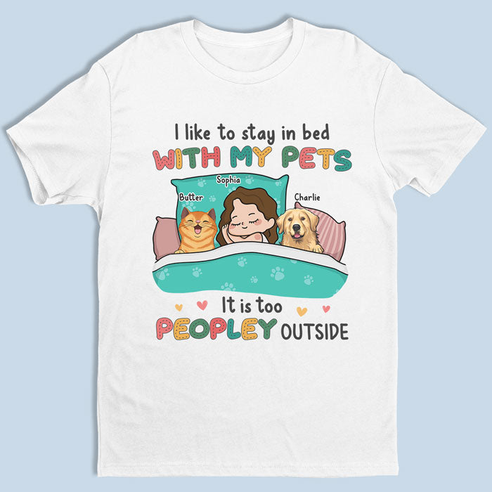 J'aime rester au lit - T-shirt unisexe personnalisé pour chien et chat, sweat à capuche, cadeau pour propriétaires et amoureux des animaux