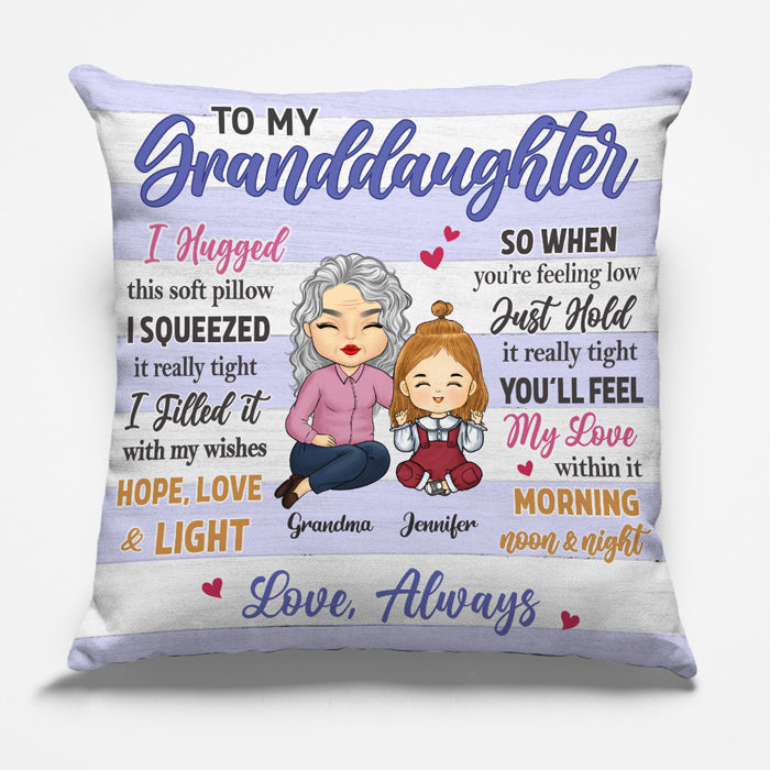 J'ai rempli cet oreiller de mes vœux - Oreiller personnalisé pour la famille - Cadeau pour les petits-enfants