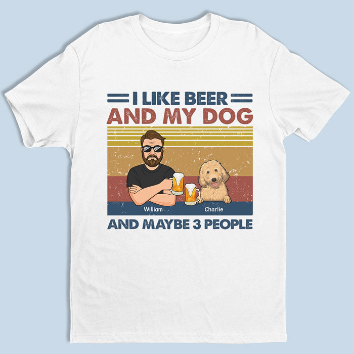 J'aime la bière et mes chiens - T-shirt unisexe personnalisé, sweat à capuche, cadeau pour les propriétaires et les amoureux des animaux