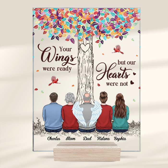 Tu resteras à jamais dans nos cœurs - Plaque commémorative rectangulaire personnalisée en acrylique - Cadeau de condoléances, cadeau pour les membres de la famille