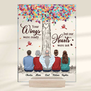 Tu resteras à jamais dans nos cœurs - Plaque commémorative rectangulaire personnalisée en acrylique - Cadeau de condoléances, cadeau pour les membres de la famille