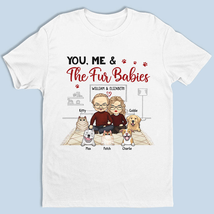 Toi, moi et les bébés à fourrure - T-shirt unisexe personnalisé pour couple, sweat à capuche, sweat-shirt - Cadeau pour couples, propriétaires d'animaux, amoureux des animaux