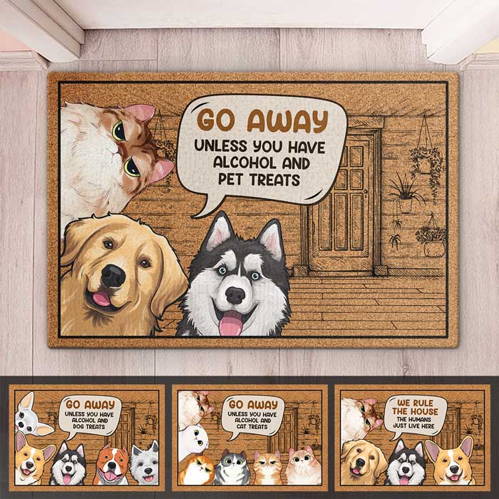 Nous régnons sur cette maison - Tapis décoratif personnalisé pour chien et chat - Cadeau pour les propriétaires d'animaux et les amoureux des animaux