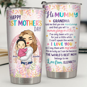 La meilleure maman du monde m'appartient - Gobelet personnalisé pour la famille - Cadeau de fête des mères, d'anniversaire pour la première maman