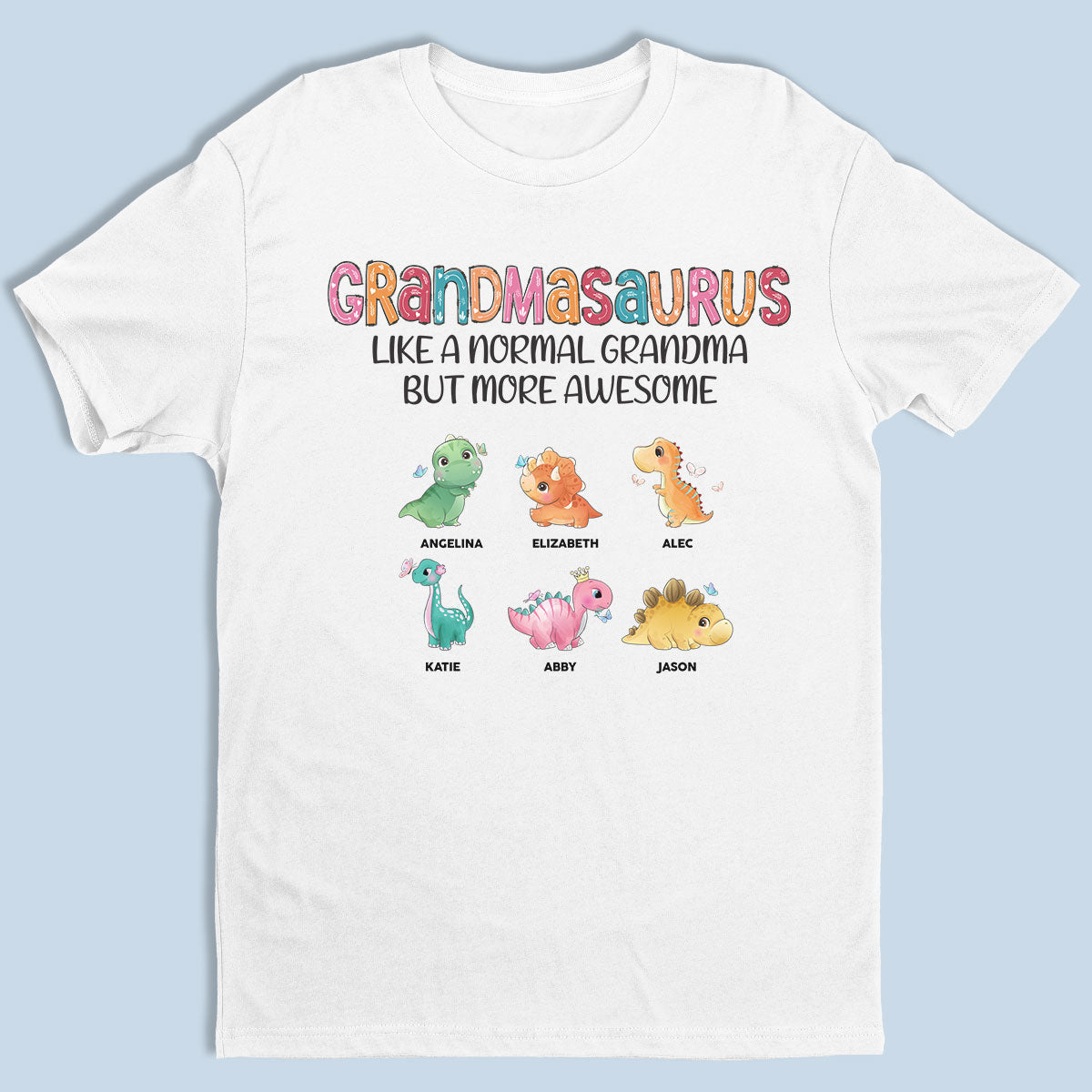 T-shirt, sweat à capuche et sweat-shirt unisexe personnalisé « Grandmasaurus et Dino Kids » pour la famille ; cadeau d'anniversaire et de fête des mères pour grand-mère.