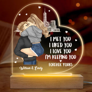 Je t'aime, je te garde - Couple personnalisé en forme de cœur 3D LED lumière - Cadeau pour mari femme, anniversaire