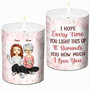 This Reminds How Much I Love You - Family Personalized Custom Smokeless Scented Candle - Mother's Day, Birthday Gift For Mom From Daughter
