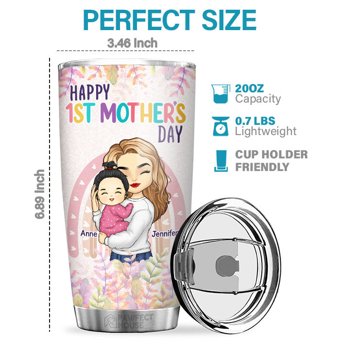 La meilleure maman du monde m'appartient - Gobelet personnalisé pour la famille - Cadeau de fête des mères, d'anniversaire pour la première maman