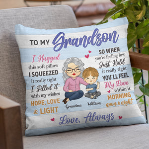 J'ai rempli cet oreiller de mes vœux - Oreiller personnalisé pour la famille - Cadeau pour les petits-enfants