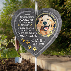 Je suis là - Ardoise et crochet de jardin commémoratif personnalisés - Cadeaux commémoratifs - Décorations de cimetière pour tombe, cadeaux commémoratifs pour chiens, cadeau de condoléances pour la perte d'un chien, pierre commémorative pour chien