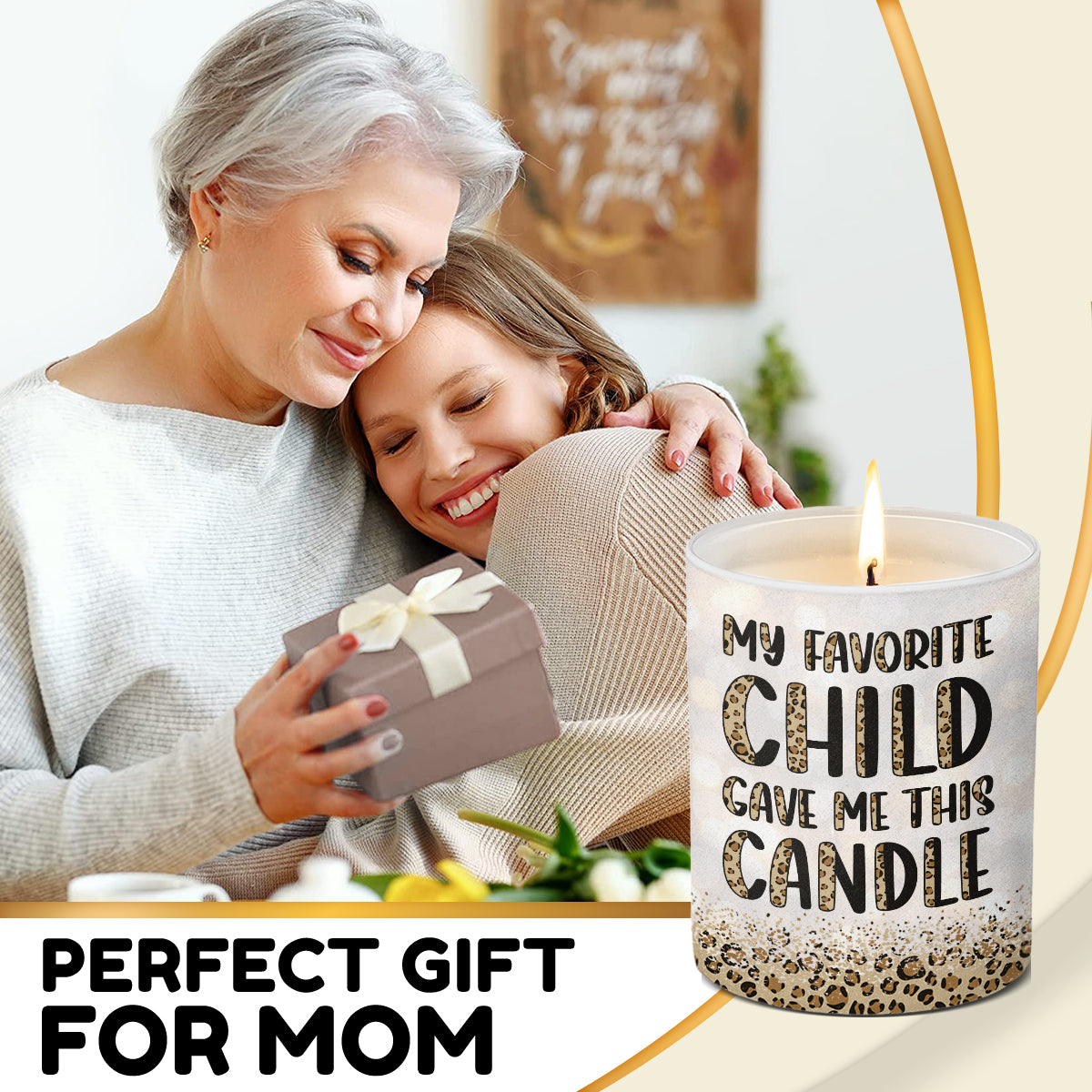 Mon enfant préféré m'a offert cette bougie - Bougie parfumée sans fumée pour la famille - Cadeau d'anniversaire et de fête des mères pour maman