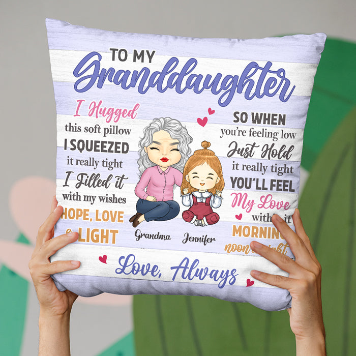 J'ai rempli cet oreiller de mes vœux - Oreiller personnalisé pour la famille - Cadeau pour les petits-enfants