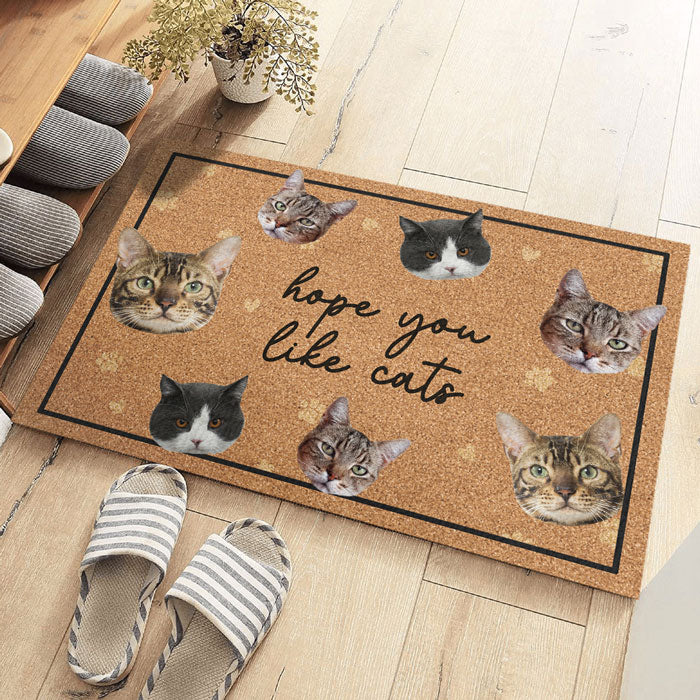Tapis décoratif personnalisé avec photo « J'espère que vous aimez les bébés à fourrure » pour chiens et chats – Cadeau pour les propriétaires et les amoureux des animaux