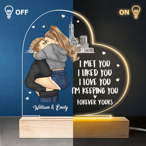 Je t'aime, je te garde - Couple personnalisé en forme de cœur 3D LED lumière - Cadeau pour mari femme, anniversaire