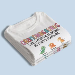 T-shirt, sweat à capuche et sweat-shirt unisexe personnalisé « Grandmasaurus et Dino Kids » pour la famille ; cadeau d'anniversaire et de fête des mères pour grand-mère.